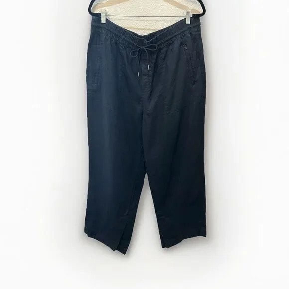 Athleta Linen Black Women's Pants - Picture 2 of 11